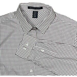 Devon & Jones Top XL‎ Long Sleeve Button Up Shirt Stretch Plaid Blouse Career